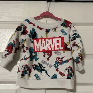 Marvel Kids Superhero Sweatshirt - White with Red and Blue
